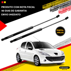 Par Amortecedor Porta Malas Peugeot 206 207 Pistão a Gás Tampa Traseira Peugeot 206 207