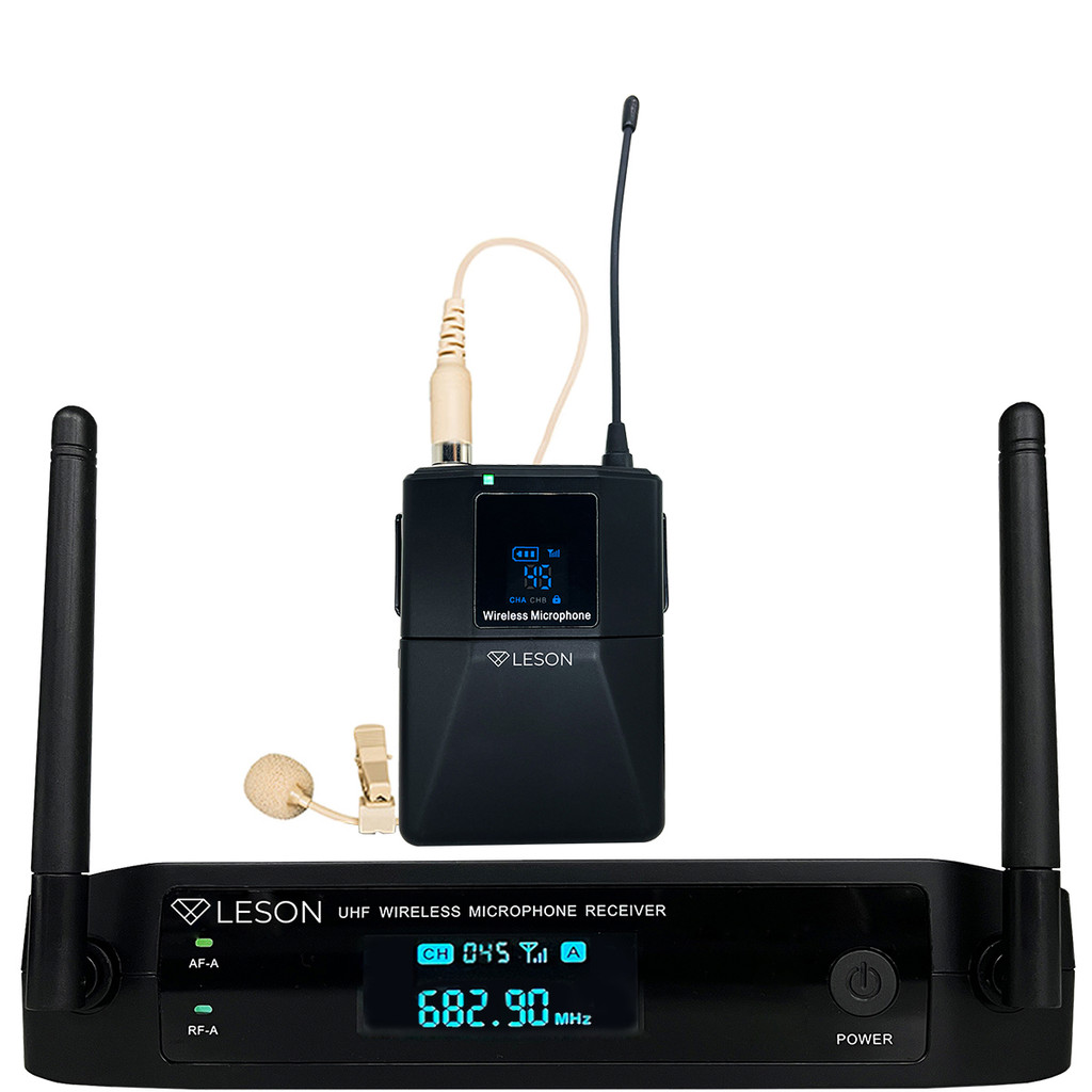 Microfone Sem Fio Leson Ls961 48c Lapela Bege Omnidirecional