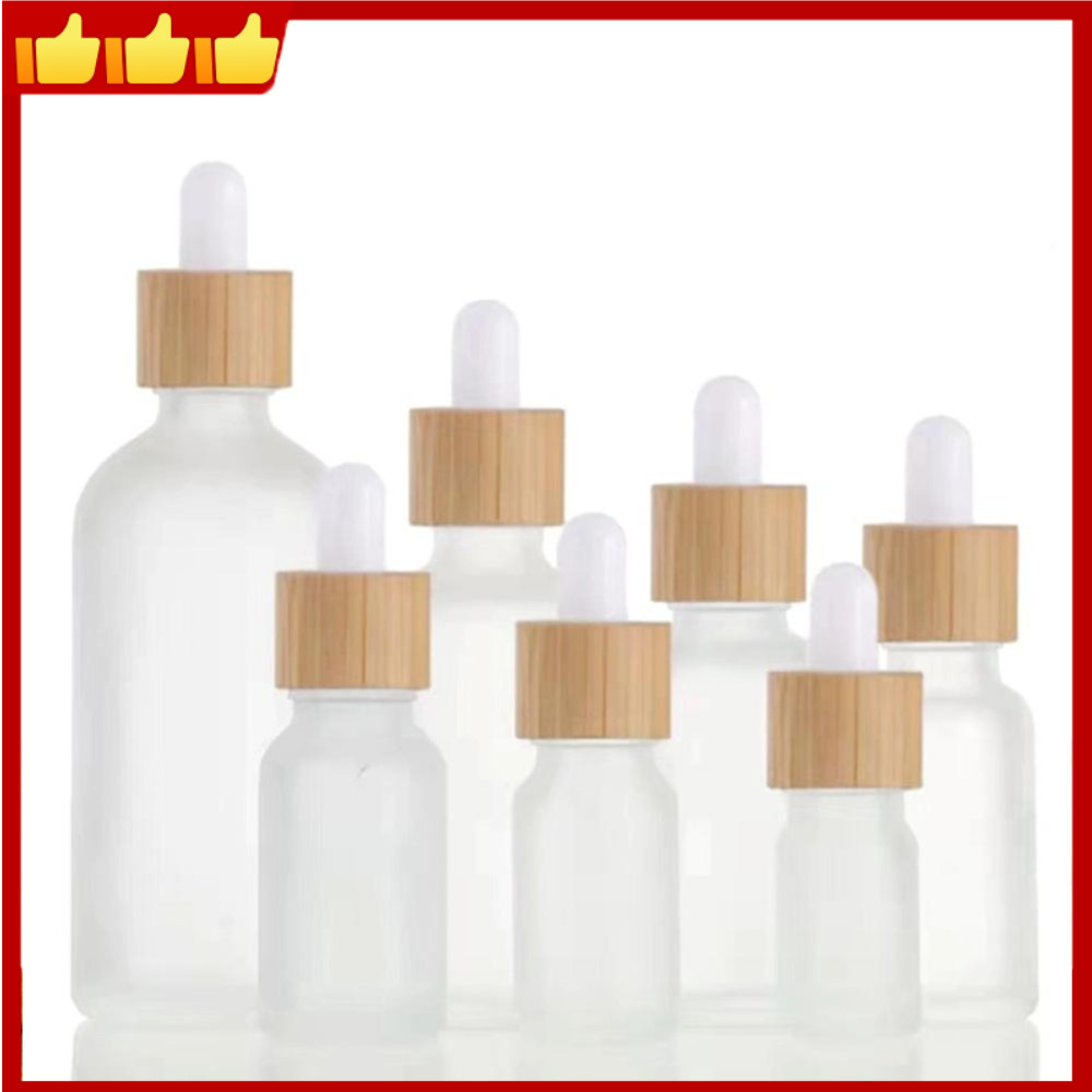 5ML-100ML Madeira Fosco Vidro Conta-Gotas Garrafa Óleo Essencial Para Cuidados Com A Pele Cosméticos Pipeta Recipiente G