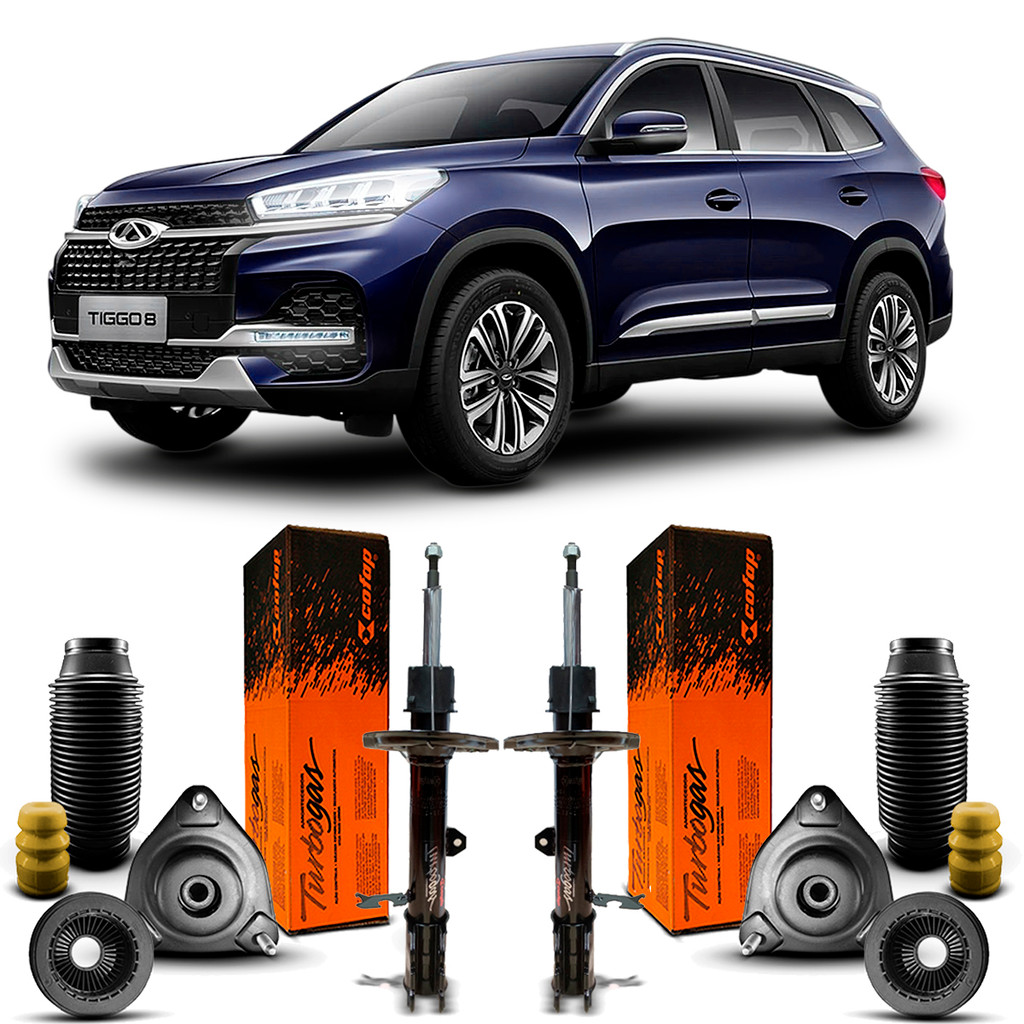 Par Amortecedor Original Cofap Kit Coxim Guarda Pó Dianteiro Chery Tiggo 8 2020 2021 2022 2023