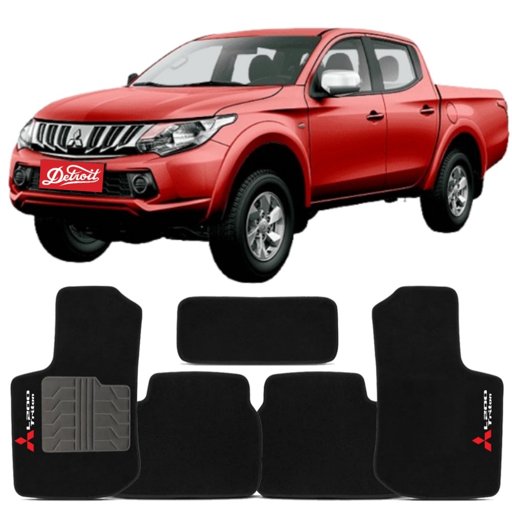 Tapete Mitsubishi L200 Triton 2022 a 2025 Tevic TVMT12518 Carpete Preto