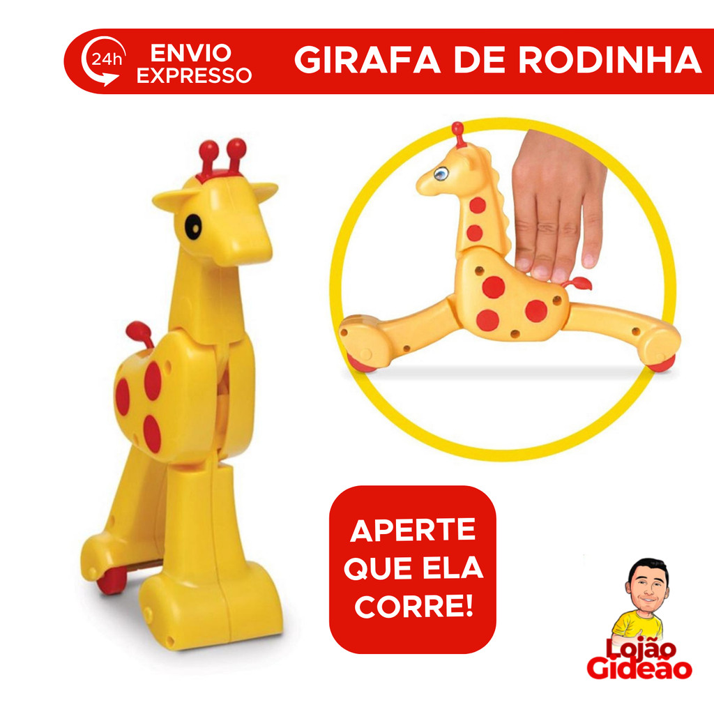 Boneco Girafa de Rodinha Brinquedo Para Crianças Bebe Infantil