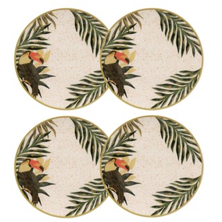 Jogo com 4 Pratos Rasos 26 cm Oxford Unni Tropicano em Oferta na Shopee
