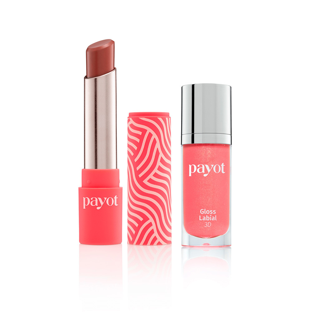 Kit Lábios Chérie Payot - Batom Matte Bombom + Gloss Labial 3D Goiaba 30 - Beauty