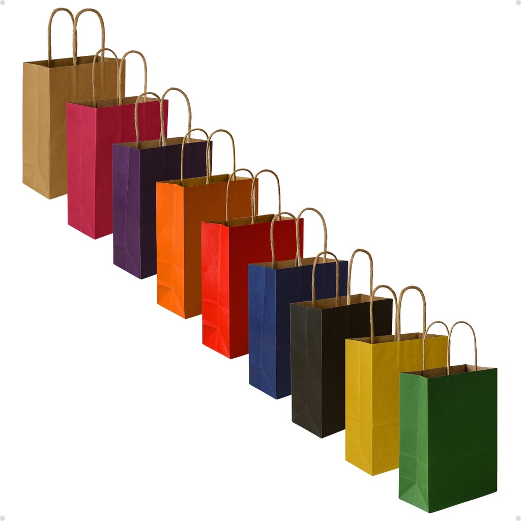 Sacola Presente Kraft Colorido Tamanho P 21,5x8,5x17,5cm em Oferta na Shopee