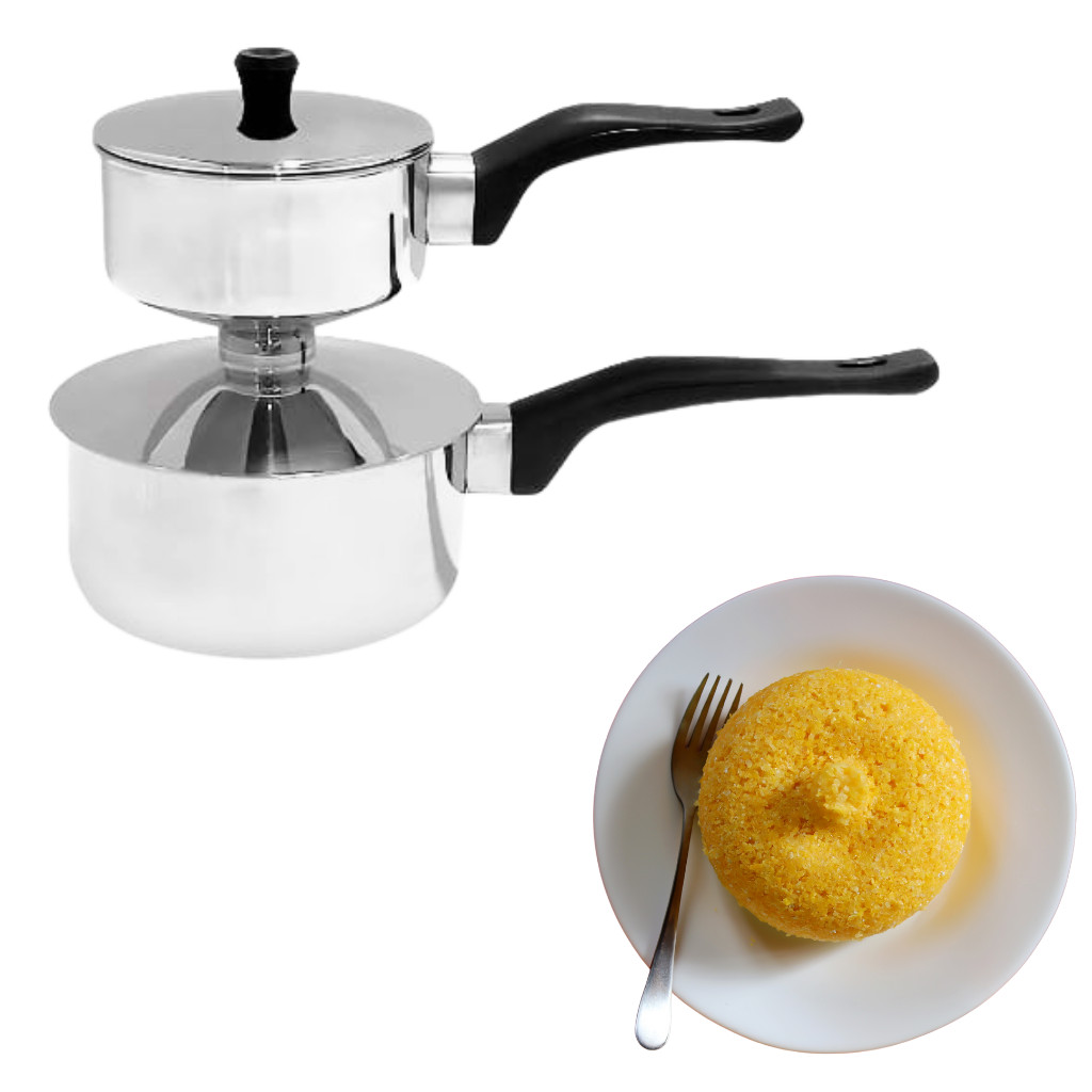 Imagem Cuscuzeira Inox Fogão de Indução Porção Individual Nordestino Cuscuzeiro de Caminhoneiro Peito de Moça 13cm 650ml Dcasa