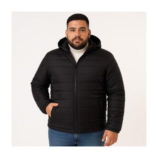 Bobojaco Puffer Masculina Plus Size Impermeavel Blusa de Frio Intenso Capuz Removivel
