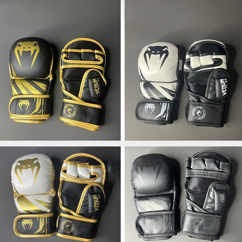 Caixa de boxe meio dedo luvas Challenger 3.0 luvas MMA profissional Muay Thai luta treinamento competição luvas pão em Oferta na Shopee