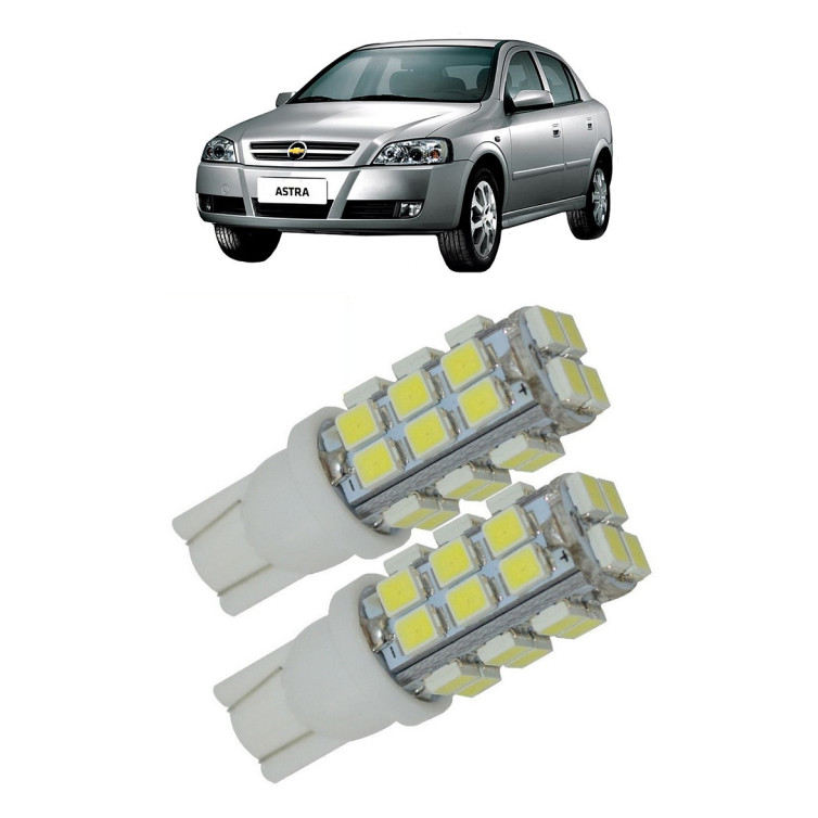 Par Lampada Pingo T10 28 LED Astra Farol Teto Placa 5w