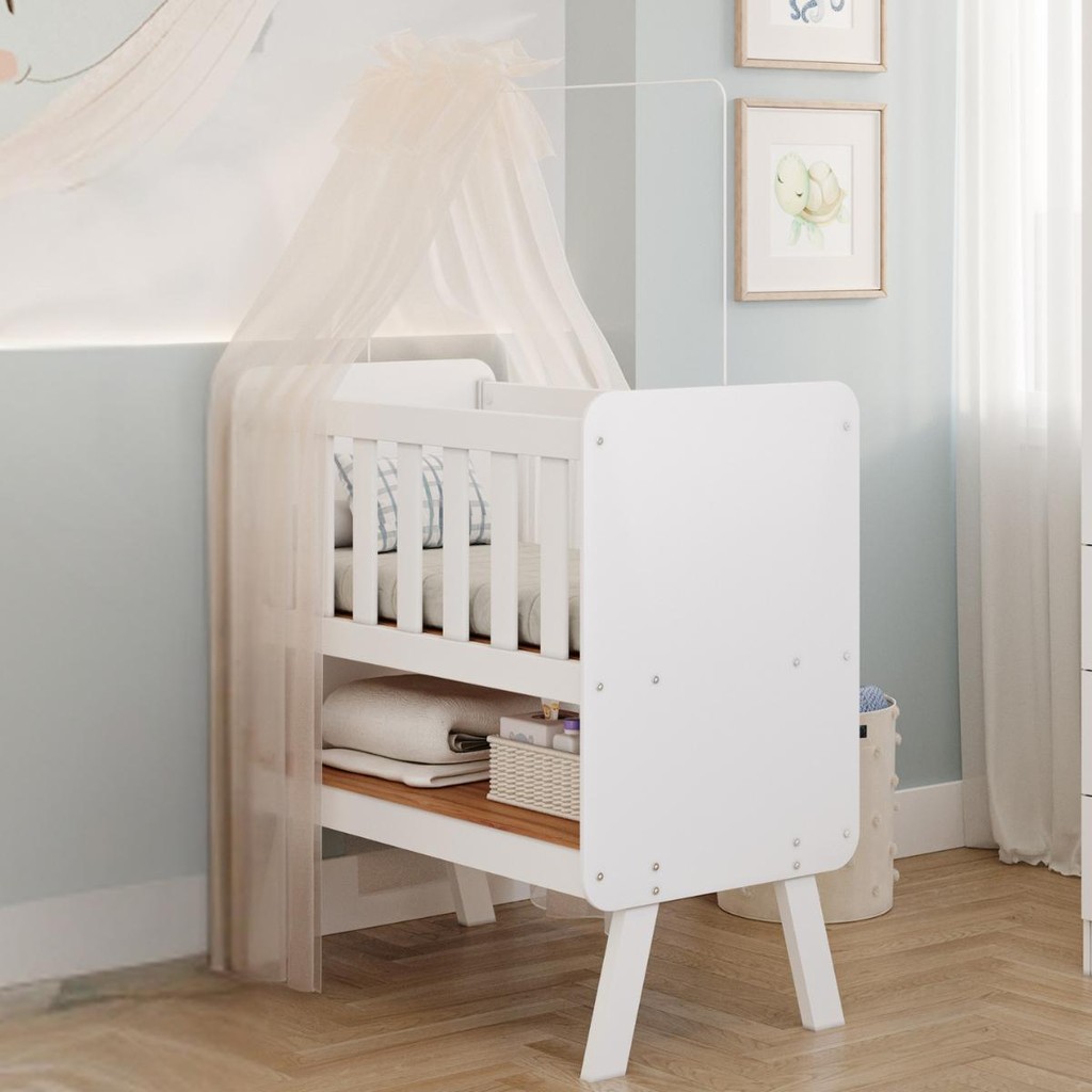 Mini Berço Faura com Colchão 100% MDF em Oferta na Shopee