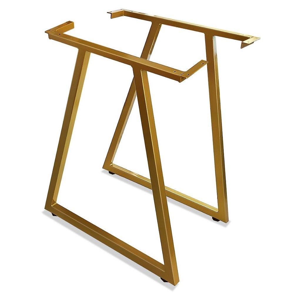 Base de Mesa Alpha Moderna P/ Tampos de Madeira até 1,80m x 0,90m Suporte Resistente - Dourado em Oferta na Shopee