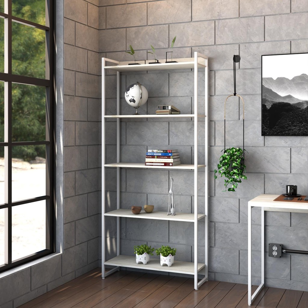 Estante Dynamica 80X30X187cm C/05 Prateleiras Estrutura Branca