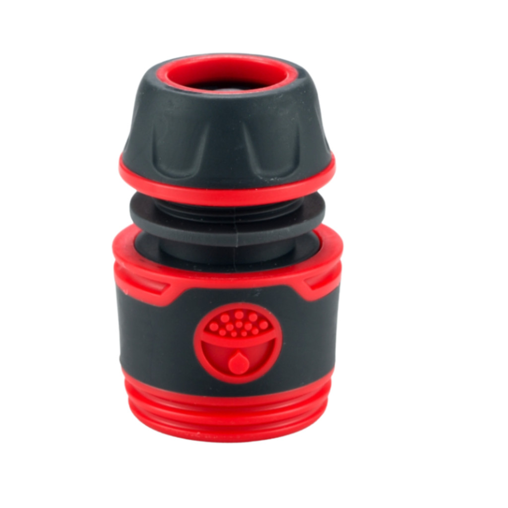 Conector de Engate Rápido 1/2" com Válvula de Bloqueio para Mangueira Jardim - BRANCO MOTORES