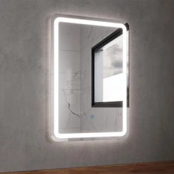 Espelho Retangular com LED 60x40cm Touch Bivolt Moderno