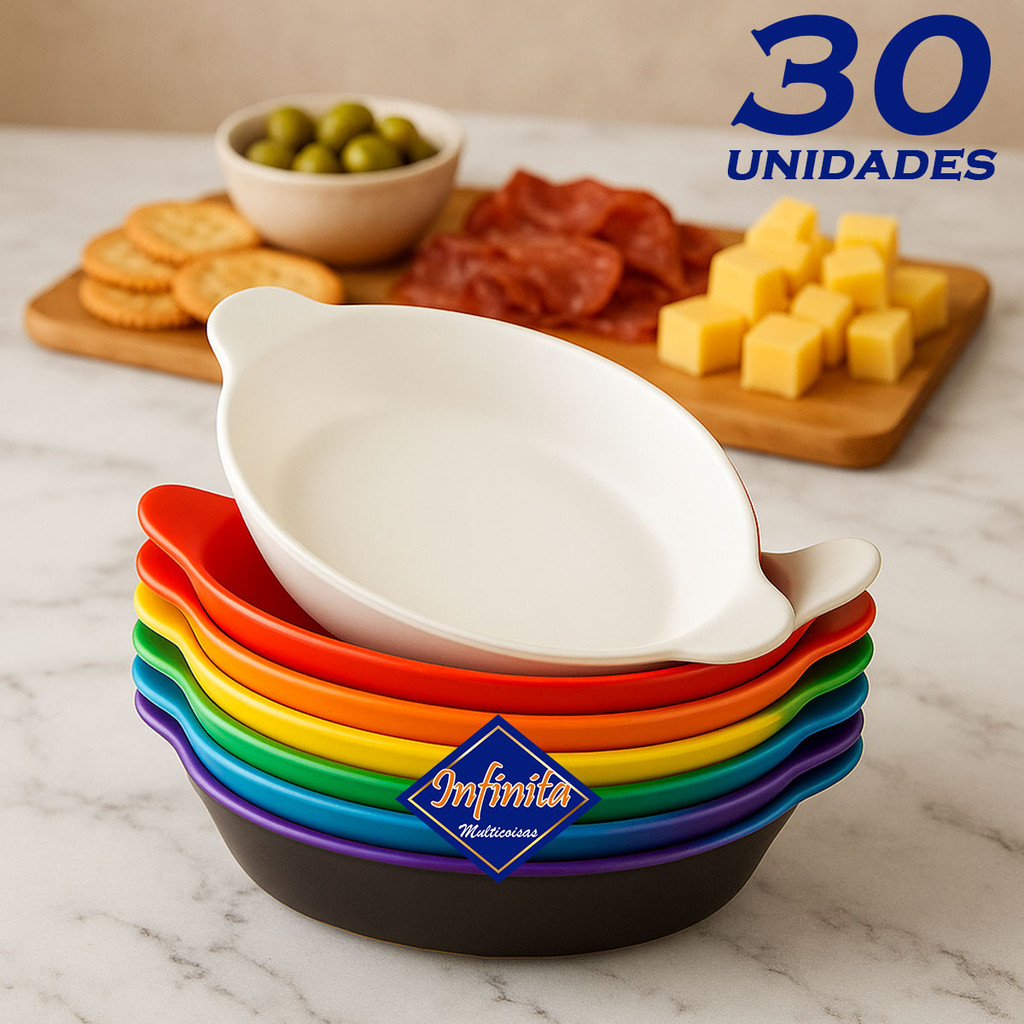 Kit 5 a 30 Petisqueira saladeira plástico barquinha frios canoa barca petisco festa churrasco em Oferta na Shopee