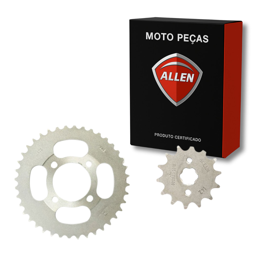KIT AÇO COROA 37D PINHÃO 15D  CRYPTON 100 2004 em diante