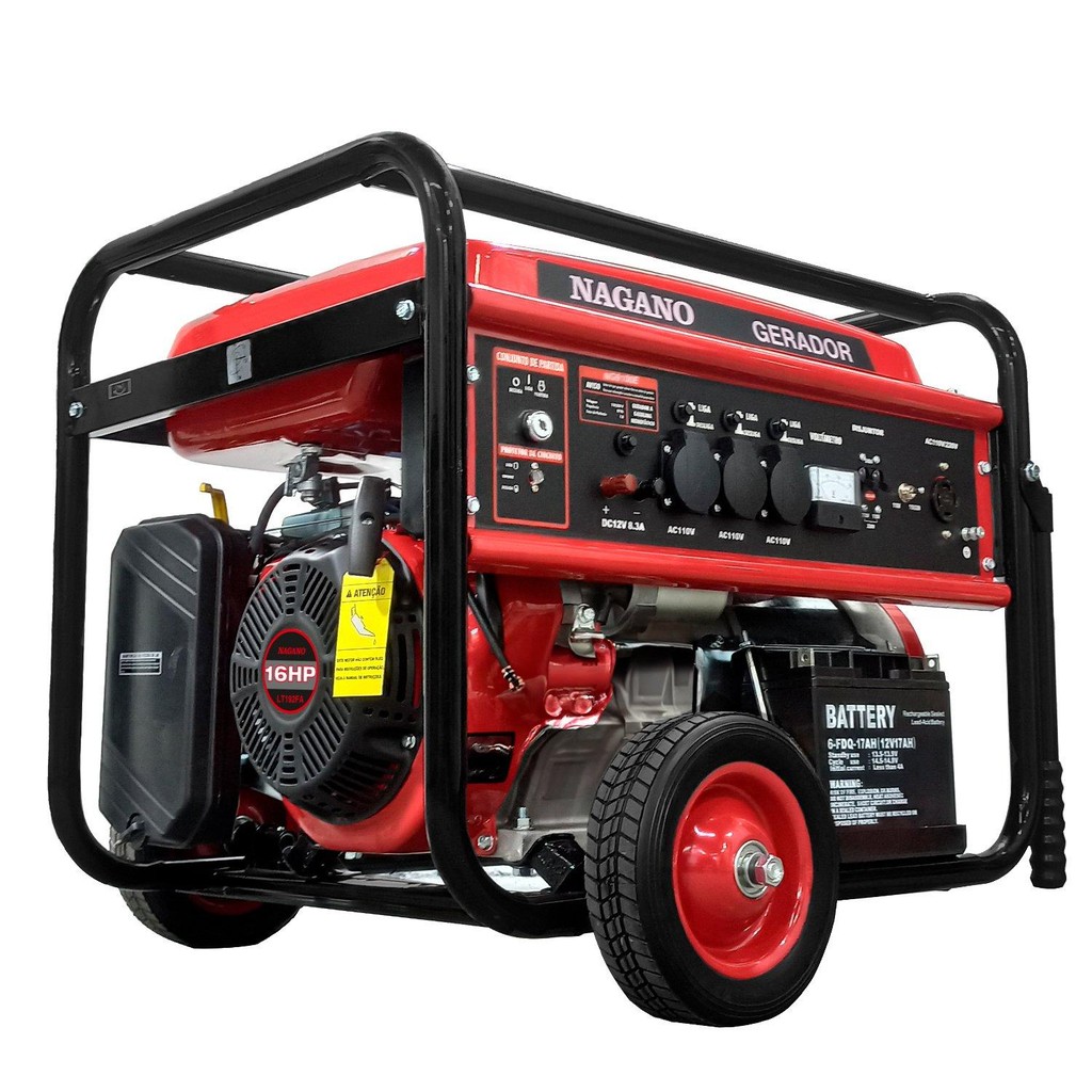 Gerador de Energia a Gasolina 9kva Monofásico 110v220v Partida Elétrica - Home & Living