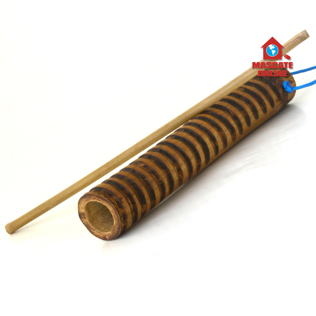 Reco Reco bambu artesanal 20cm MB Capoeira ranhuras médias