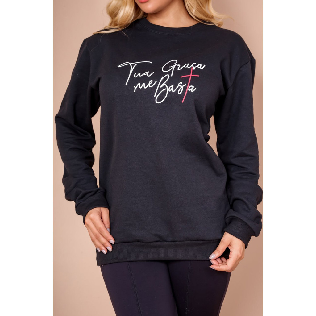 Blusa Moletom Unissex Estampada Cristão Gola Redonda Premium