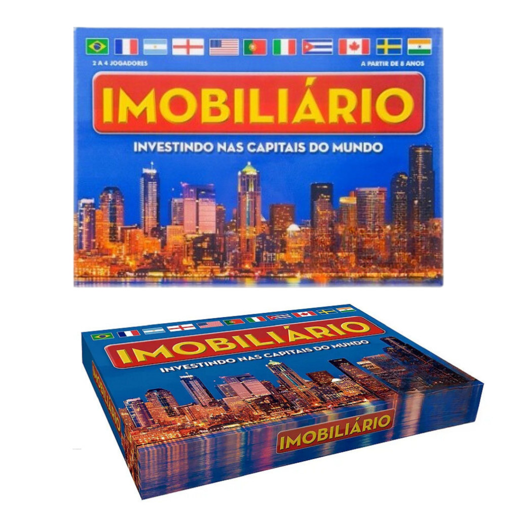 Banco Imobiliário Tabuleiro Capitais do Mundo Jogo Interativo Brinquedo Educativo Infantil e Adulto