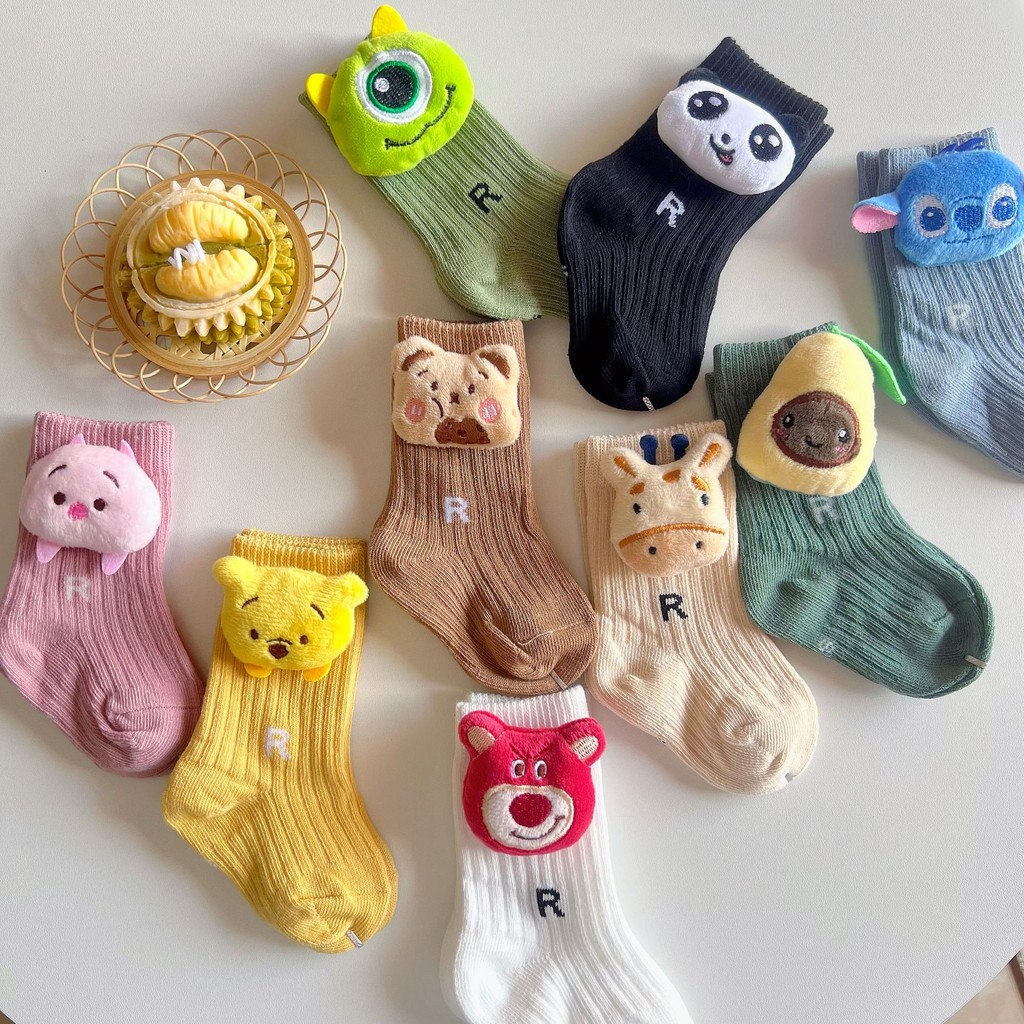 Meias Infantil Bebê Pantufa 3D Bichinho Meia Recém Nascido/Menina/Menino em Oferta na Shopee