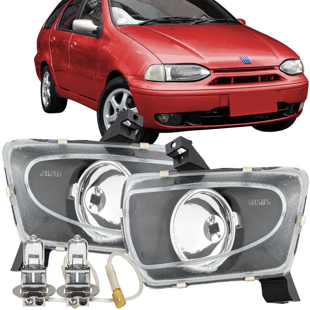 Par Farol Milha + Lampadas Palio G1 1996 1997 1998 2000 - Vidro em Oferta na Shopee