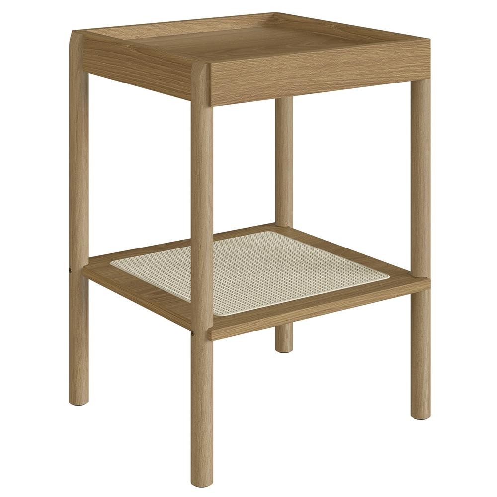 Mesa Lateral Com Prateleira Pés Madeira Arlo A10 Hanover - Mpozenato em Oferta na Shopee