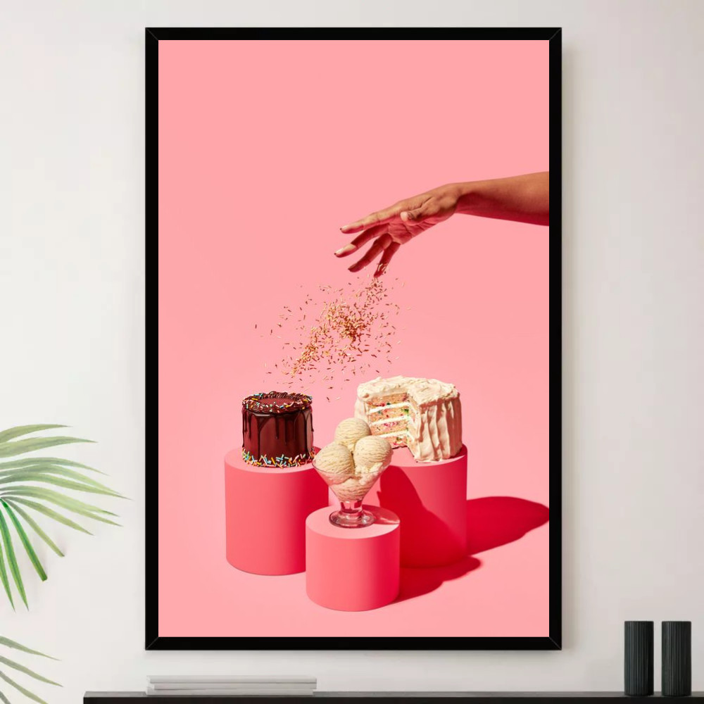 Quadro Bolo Confeitaria Doceria Doce Decorativo A3 35x45cm