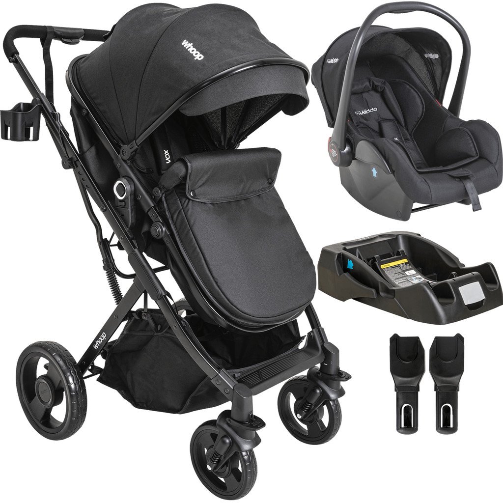 Carrinho de Bebe Kiddo Vox II com Bebe Conforto e Base Preto em Oferta na Shopee
