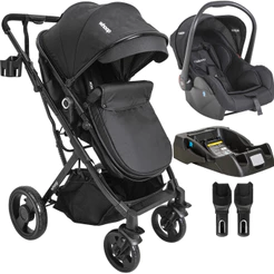 Carrinho de Bebe Kiddo Vox II com Bebe Conforto e Base Preto
