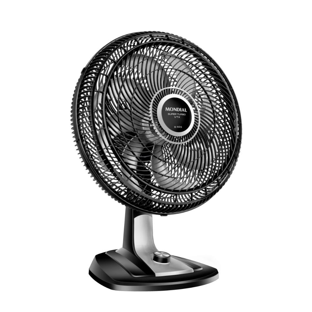 Ventilador de Mesa Super Turbo 8 Pás 40cm Mondial 140W Preto/Prata 127V - VTX-40-8P