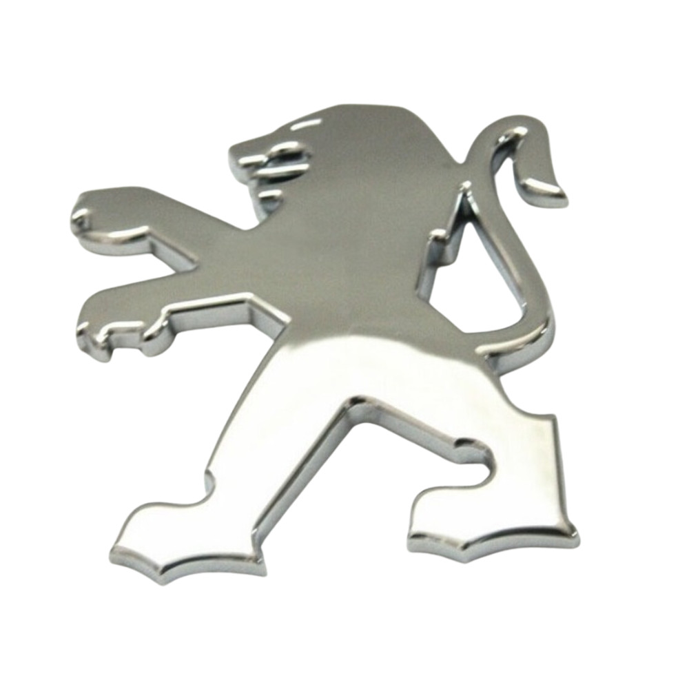 Emblema Leão Mala Peugeot 206 207 Cromado Todos 7,0x8,5 Cm