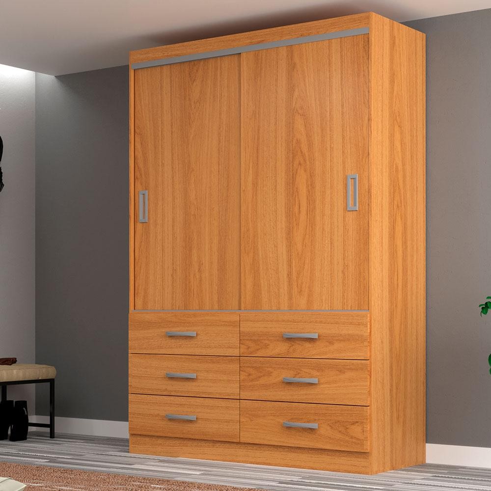 Guarda-Roupa Solteiro Veneza 2 PT 6 GV Cinamomo em Oferta na Shopee