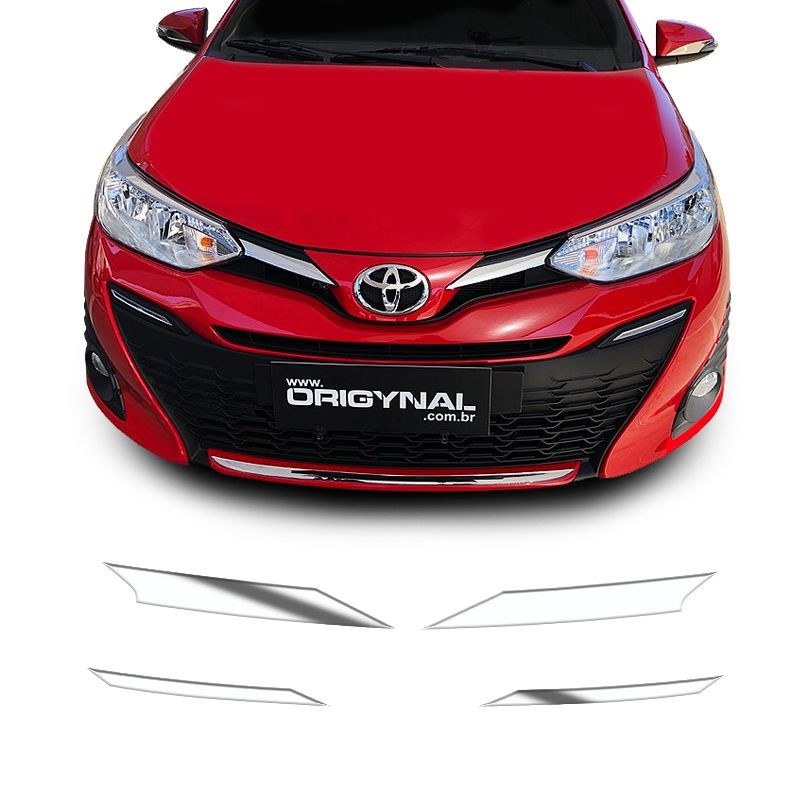Kit Aplique Grade Yaris Hatch Sedan 18/19 Adesivo Cromado em Oferta na Shopee