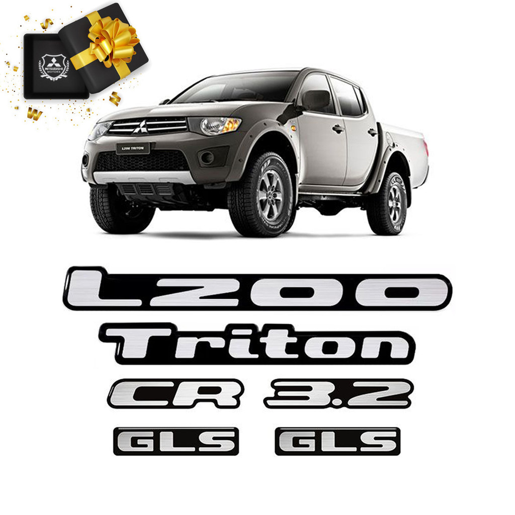 Kit Emblemas Mitsubishi L200 Triton Gls Cr 3.2 2013 Resinado em Oferta na Shopee