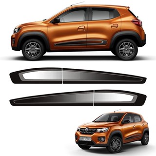 Kit Adesivo Faixa Lateral Kwid Modelo Original Cinza/Preto em Oferta na Shopee