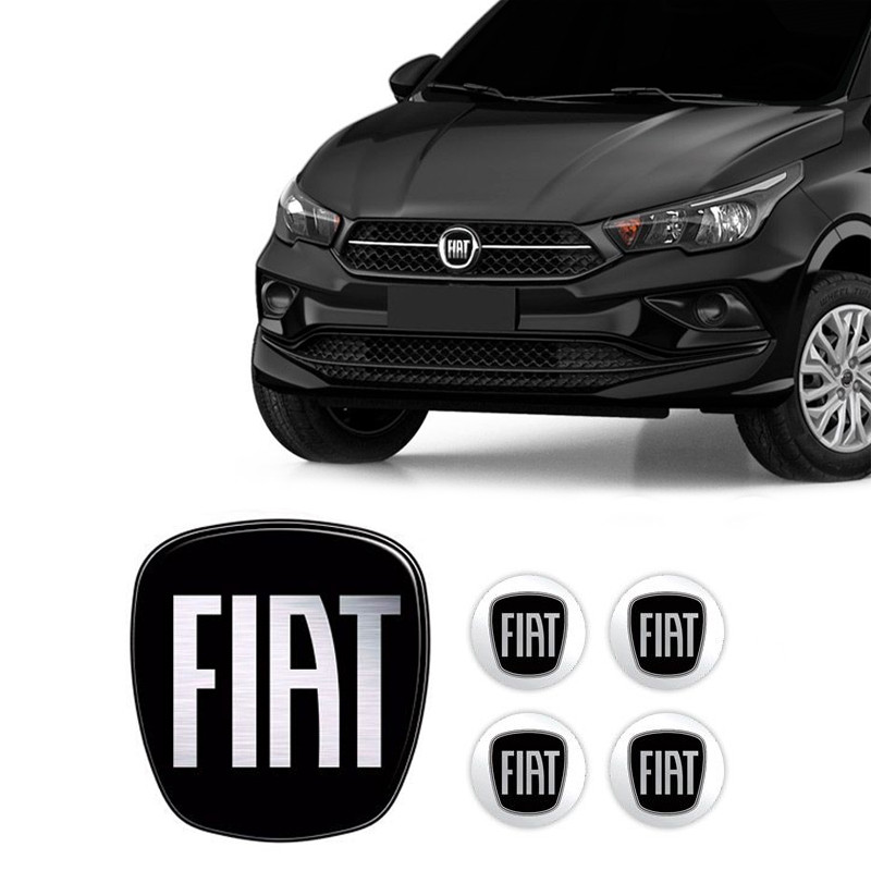Kit 5 Adesivos Fiat Cronos Preto Black Piano 2018 Ate 2020 em Oferta na Shopee