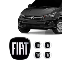 Kit 5 Adesivos Fiat Cronos Preto Black Piano 2018 Ate 2020