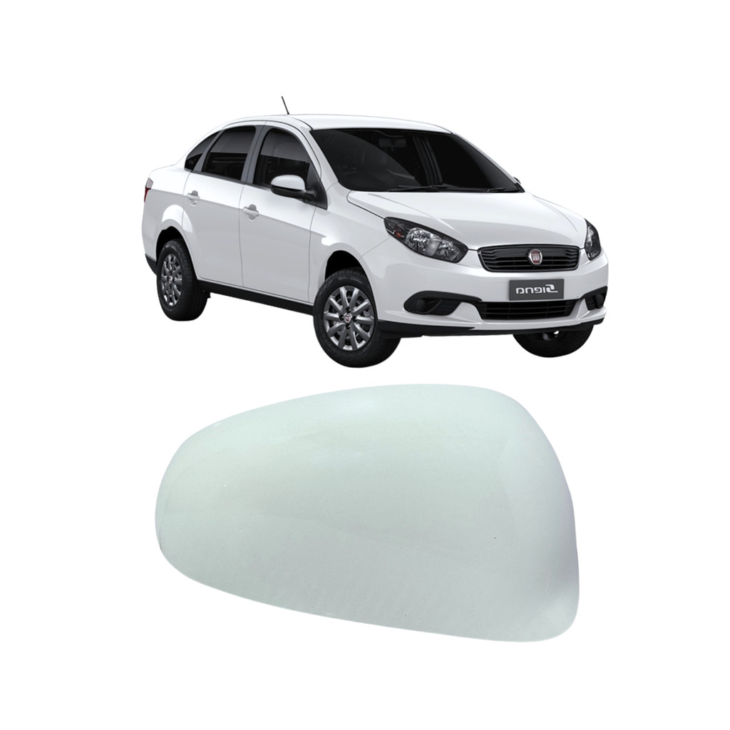 Capa Moldura Retrovisor Grand Siena 2012 à 2021 Padrão Original Branco Direito