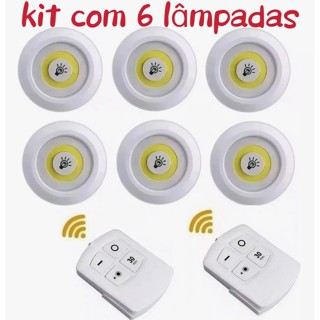 Kit  Luminárias LED Spot Sem Fio – Perfeito para Armários, Nichos, Teto e Parede em Oferta na Shopee
