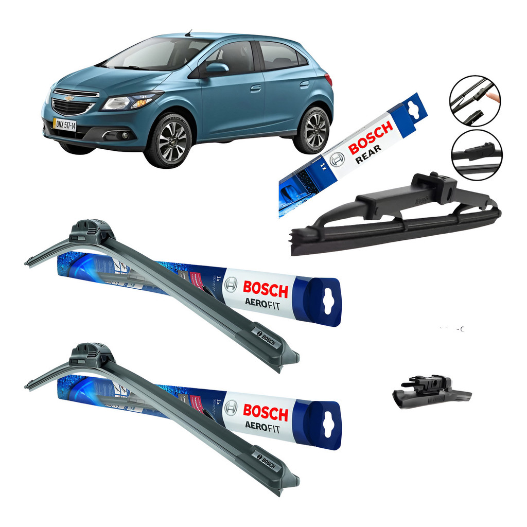 Jogo Palheta original Bosch Aerofit Dianteira E Traseira Bosch Rear Onix 2013 2014 2015 2016 2017 2018 2019 em Oferta na Shopee