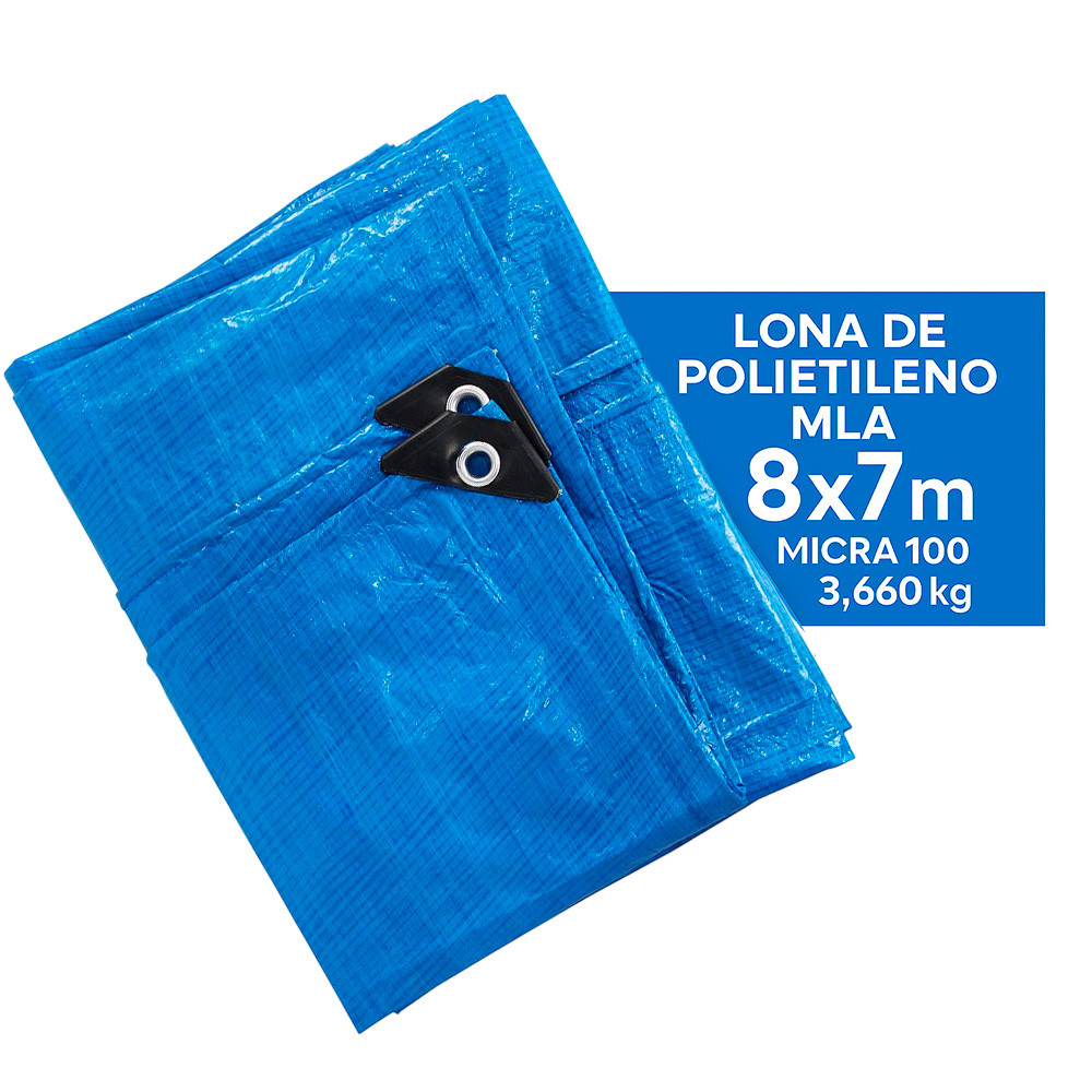 Lona Polietileno Menegotti 8x7m Azul Micra 100 3,66kg