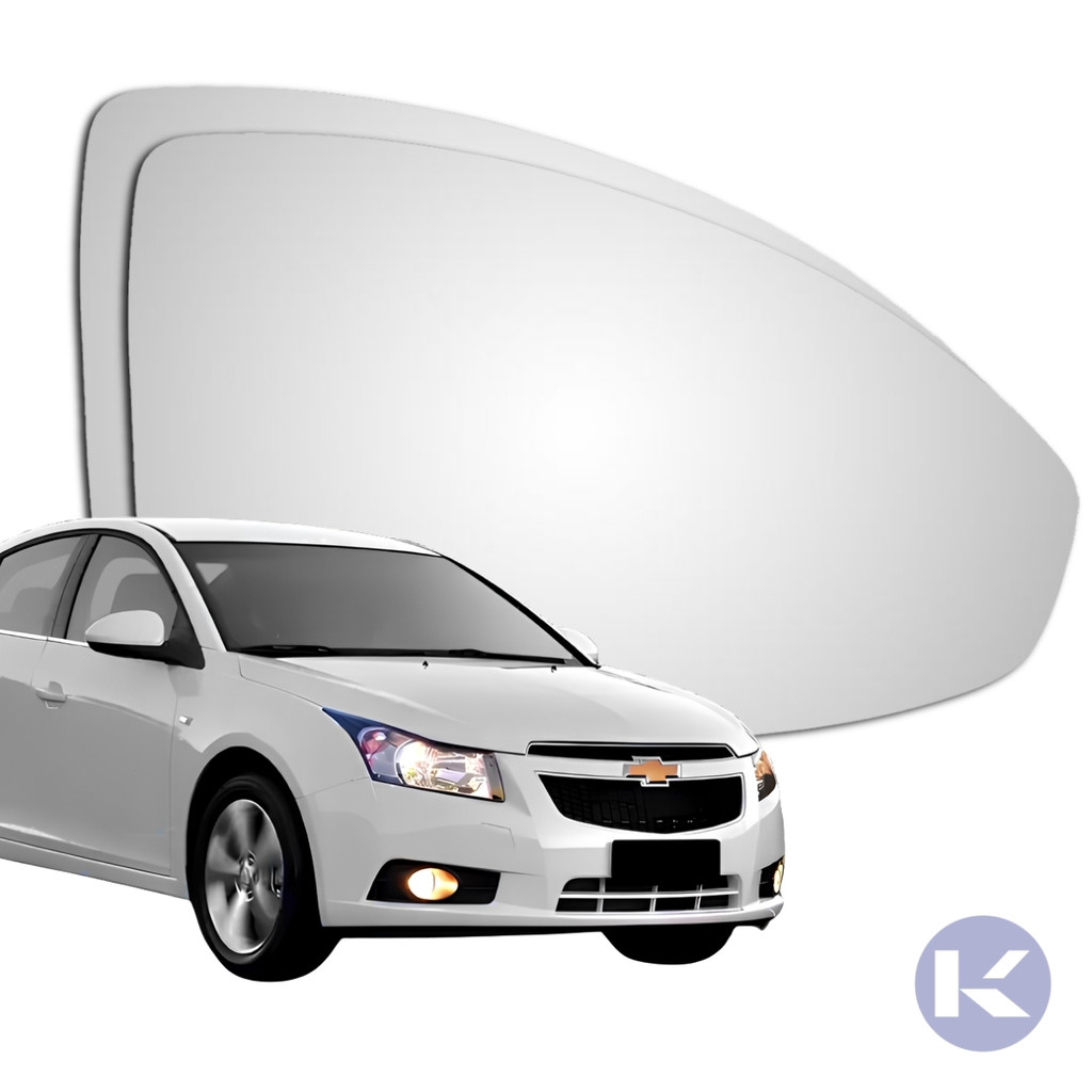 Lente Espelho Retrovisor Convexo Metalizado Com Base Universal Cruze 2012 a 2016