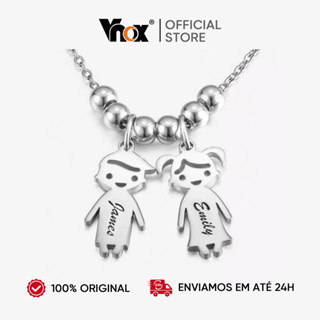 Vnox Colar Com Pingente Personalizado Em Aço Inoxidável Com Nome Personalizado De Cores Para Meninos Meninas em Oferta na Shopee