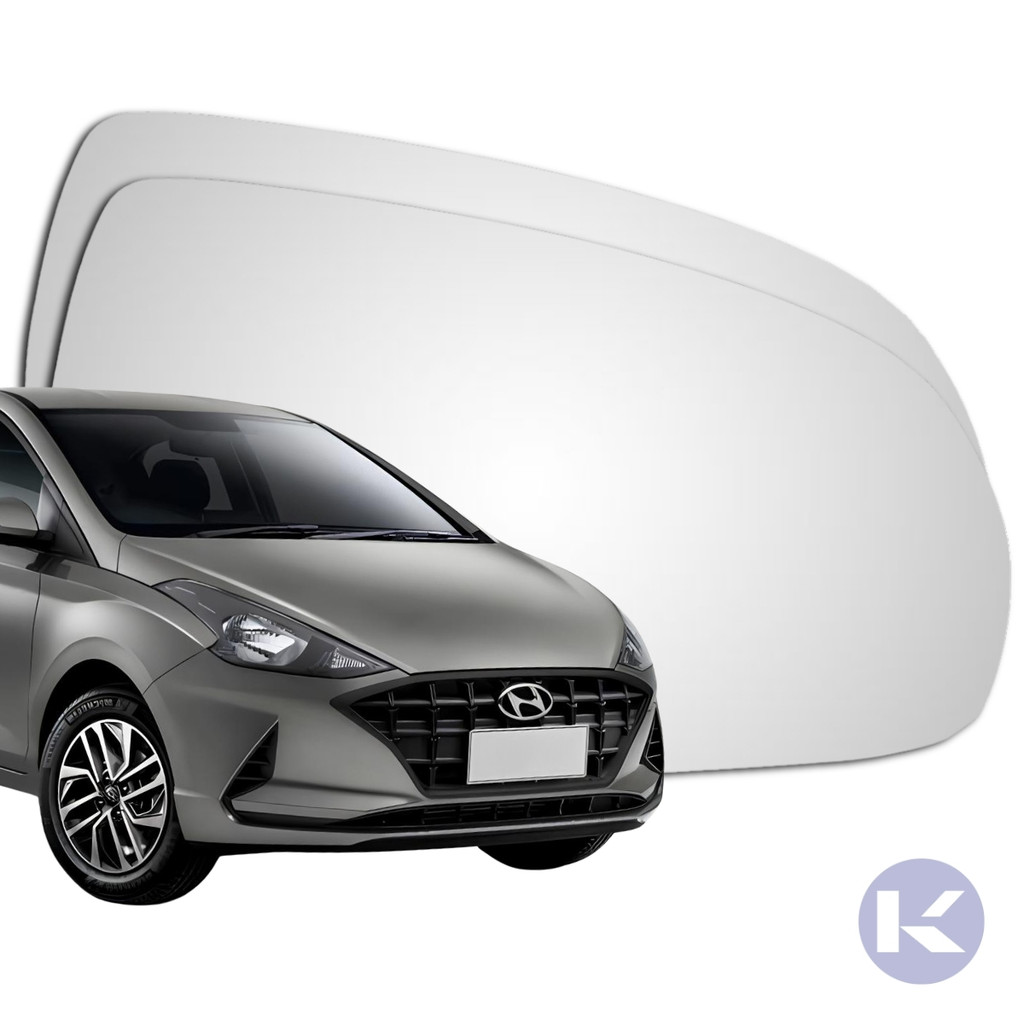 Lente Espelho Retrovisor Convexo Com Base HB20 2020 a 2024