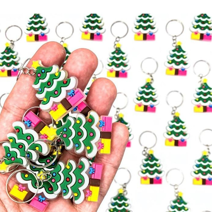 Chaveiro Arvore Natal Lembrancinha  Barto Emborrachado 10unidades Fim de Ano Festa Comemoração Meta