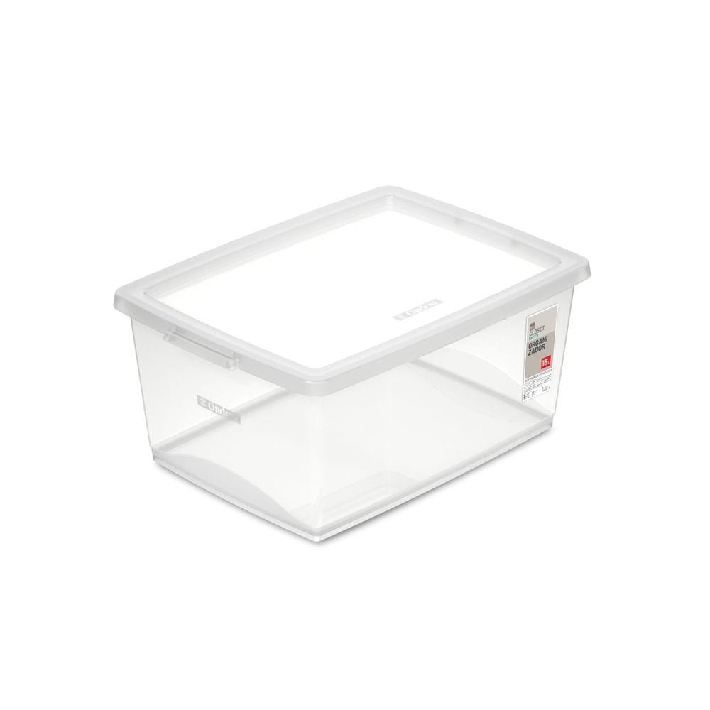 Caixa Organizadora Plástica Cristal 15L My Closet Ordene em Oferta na Shopee
