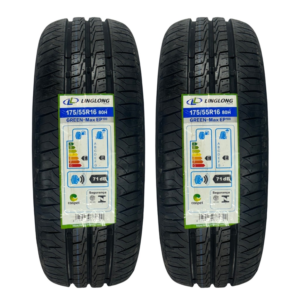 KIT 02 PNEUS 175/55R16 EV LINGLONG E80H GREENMAX EP 100 BYD DOLPHIN MINI ARO 16