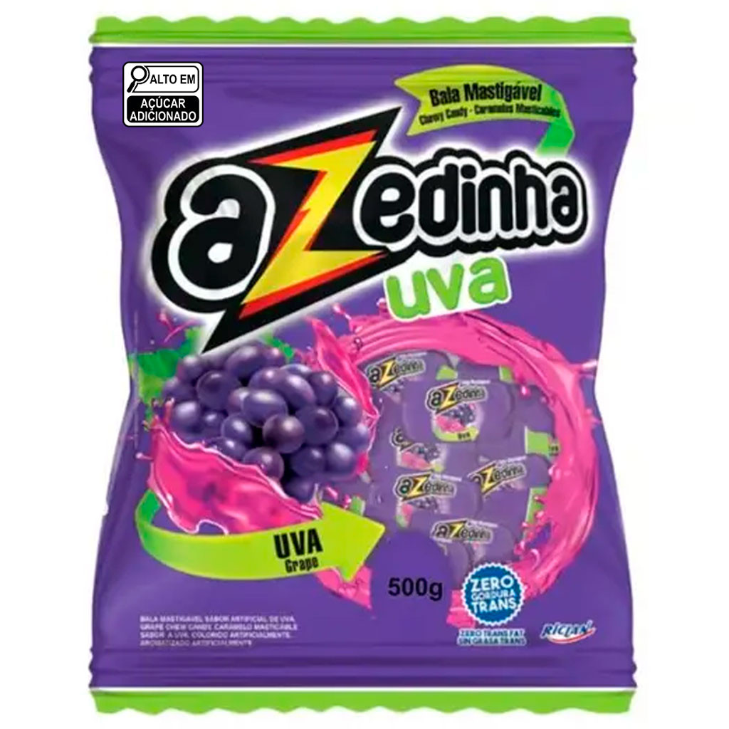 Bala Mastigável Azedinha Uva 500g - Riclan