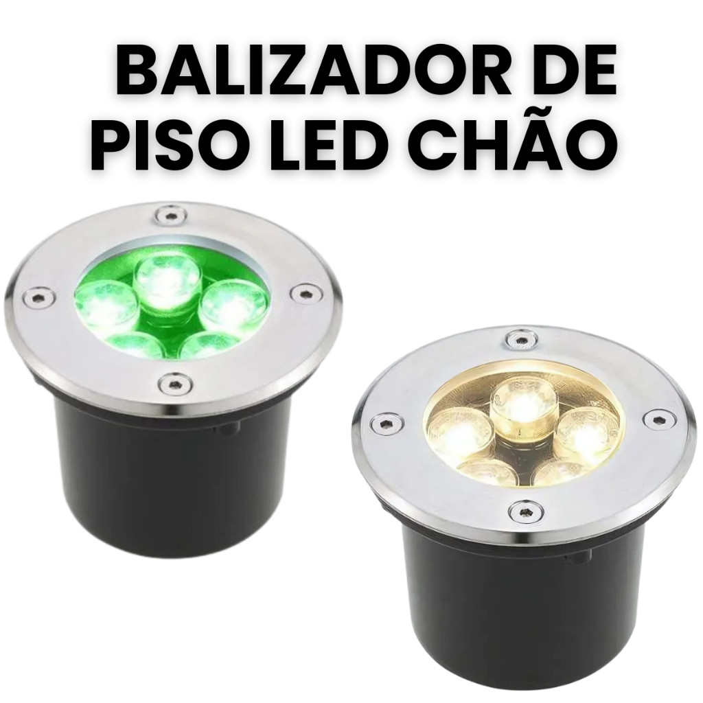 Iluminação Decorativa Spot Balizador LED Embutir Chão Piso Jardim IP66 Bivolt Jardins e Paisagismo